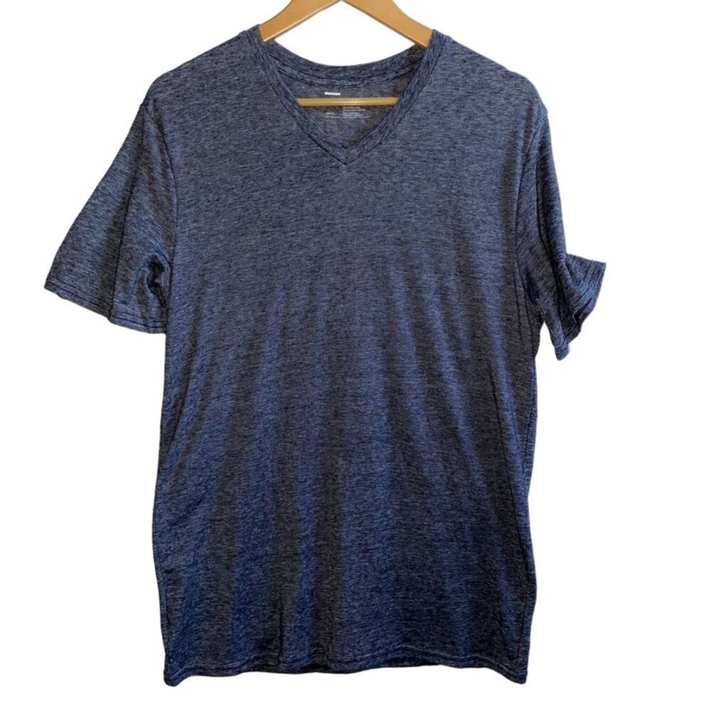 Public Opinion T-Shirt Mens Small V-Neck Gray Stripe NWOT #